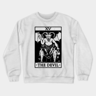 VINTAGE TAROT CARD T SHIRT, THE DEVIL CARD, OCCULT, TAROT Crewneck Sweatshirt